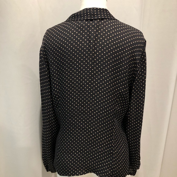 DKNY CITY black and cream polka-dot blouse - Picture 3 of 4